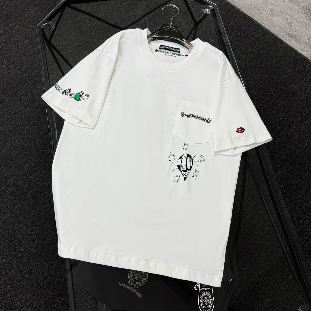 P180 Chrome Hearts 25 high version fabrics made of 300g high-density cotton, no deformation, no shrinkage, complete with three labels, same style for men and women, process: sleeve embroidery + digital printing, color: white, black, fluorescent green, SIZE: S-XL